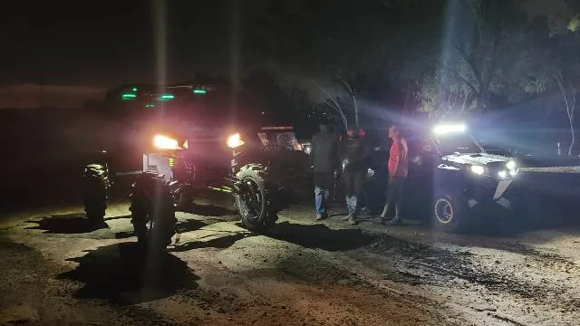 Night offroad riding at 281CC — headlights on the trail